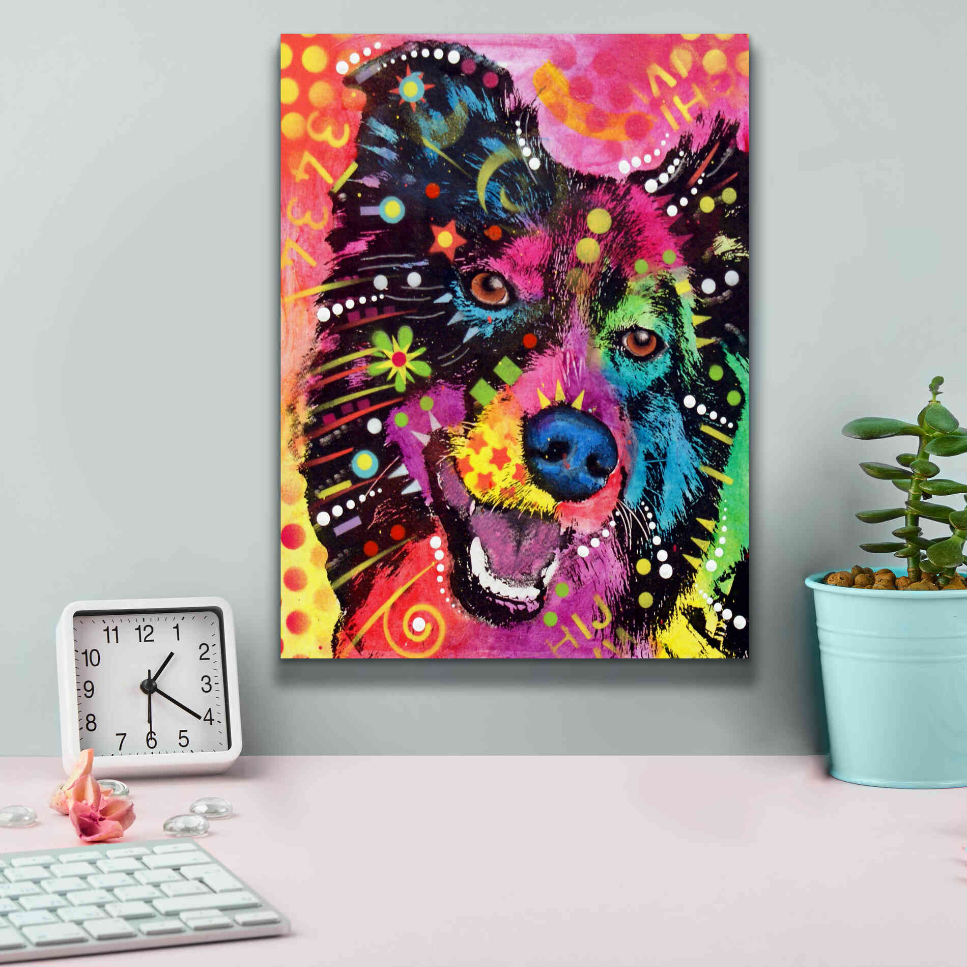 'Border Collie 2' by Dean Russo, Giclee Canvas Wall Art,12x16