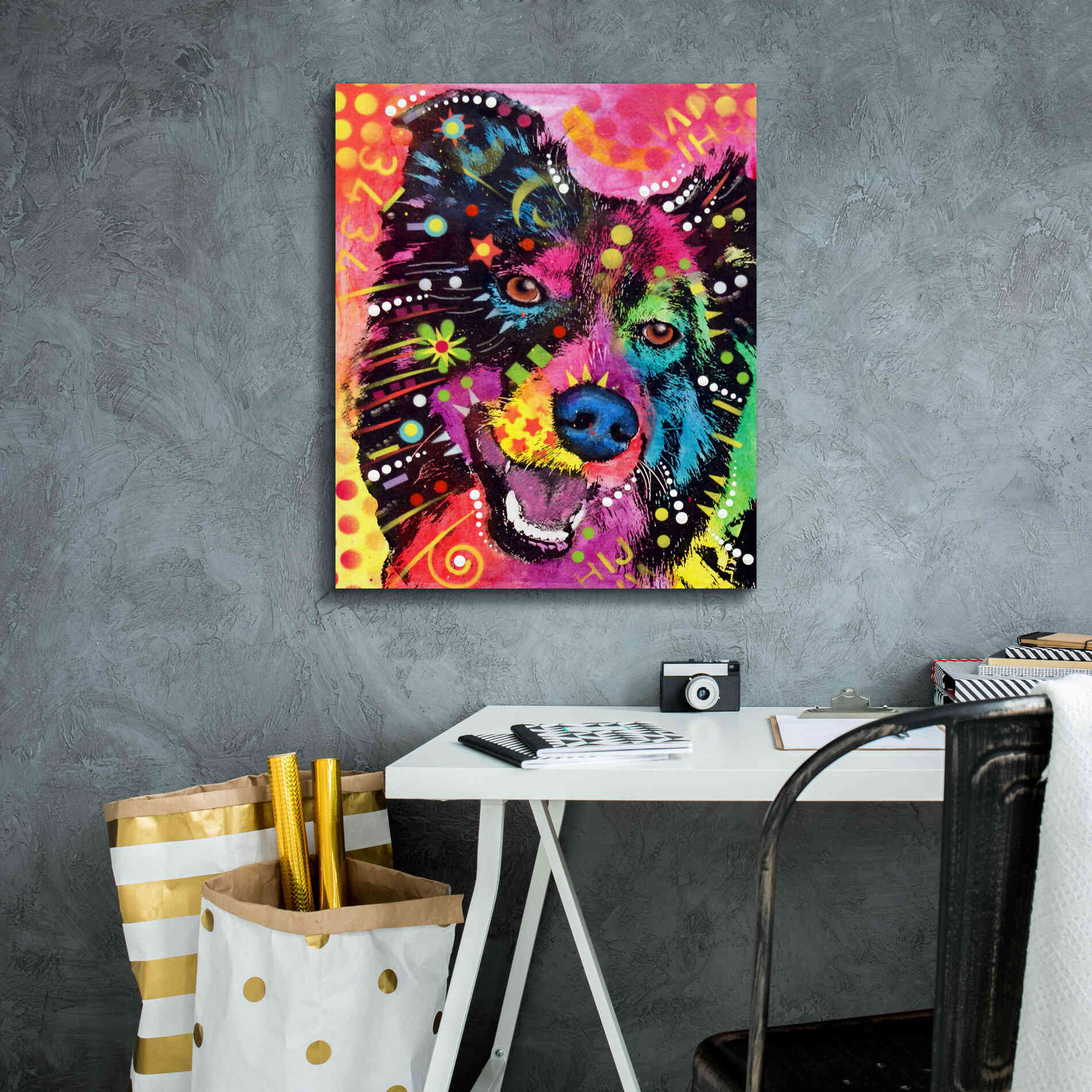 'Border Collie 2' by Dean Russo, Giclee Canvas Wall Art,20x24
