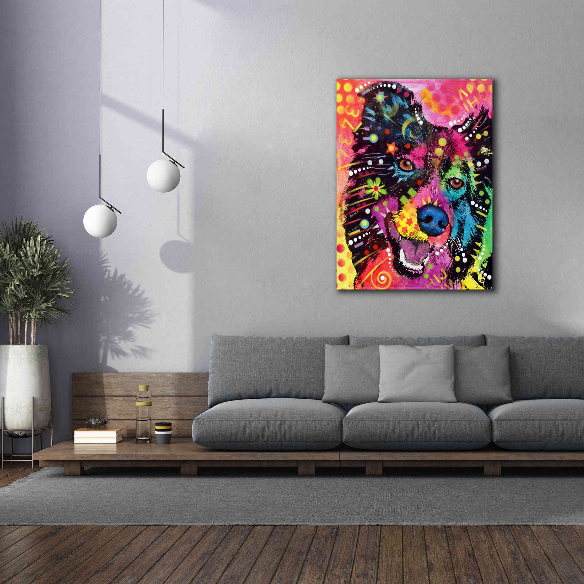 'Border Collie 2' by Dean Russo, Giclee Canvas Wall Art,40x54
