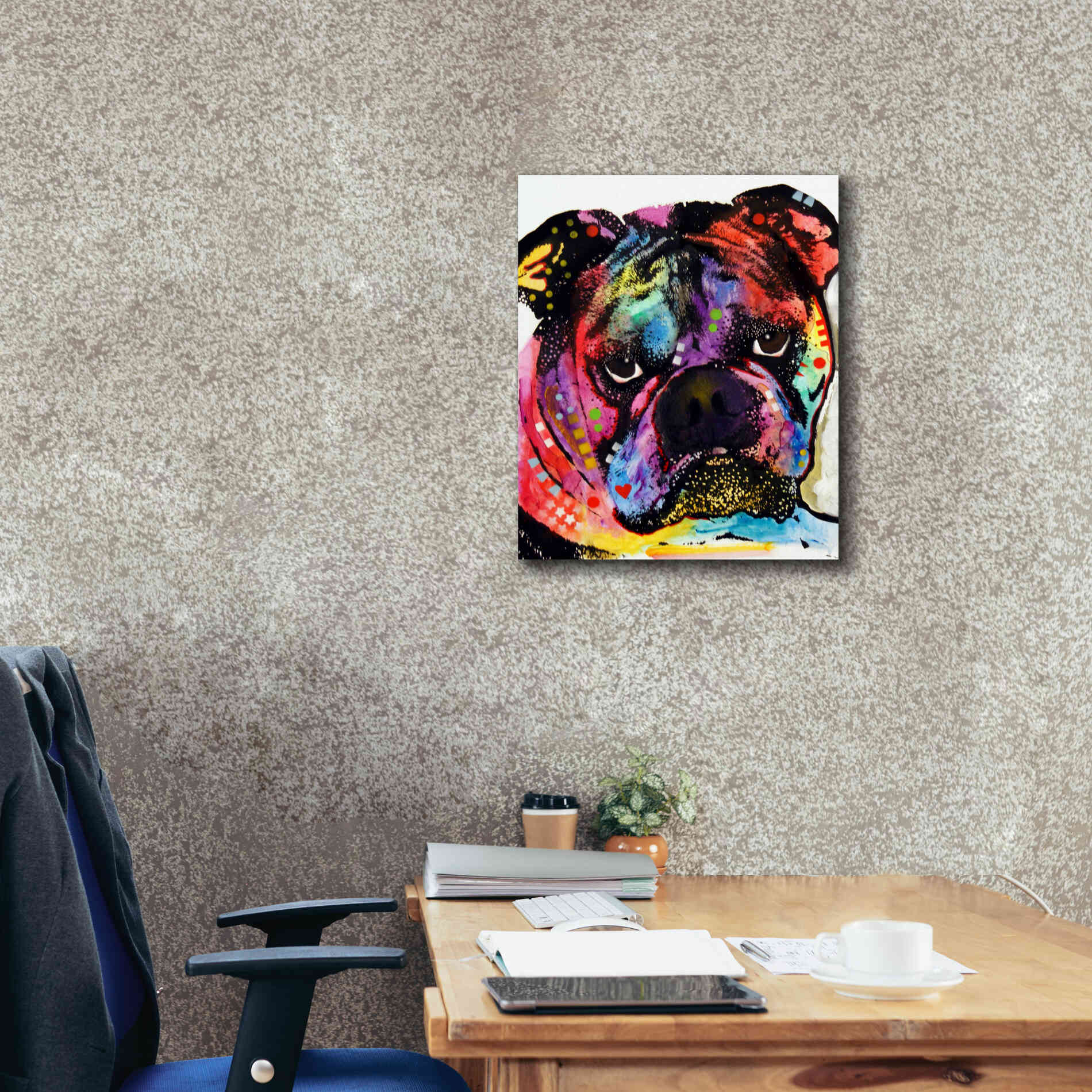 'Bulldog' by Dean Russo, Giclee Canvas Wall Art,20x24