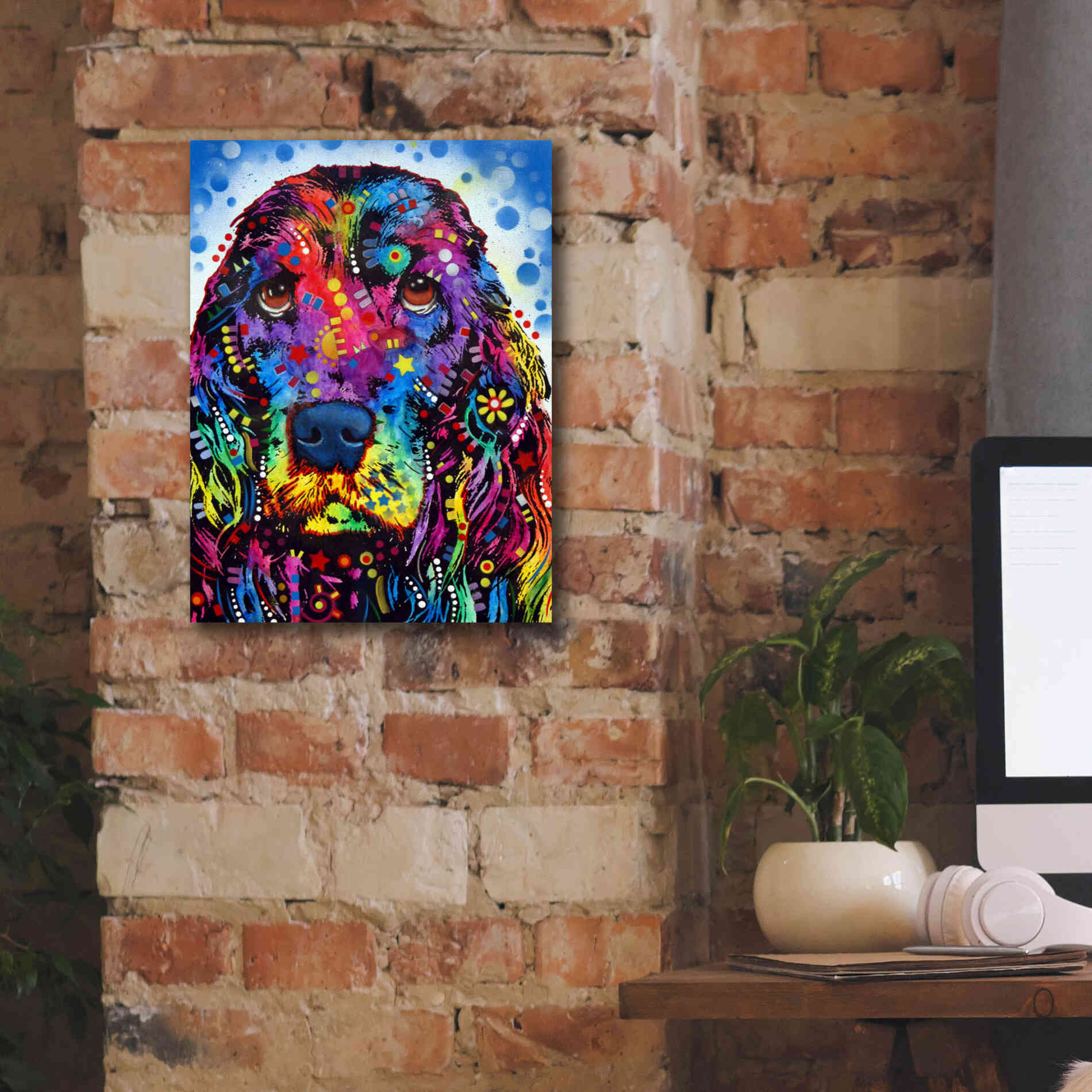 'Cocker Spaniel 2' by Dean Russo, Giclee Canvas Wall Art,12x16