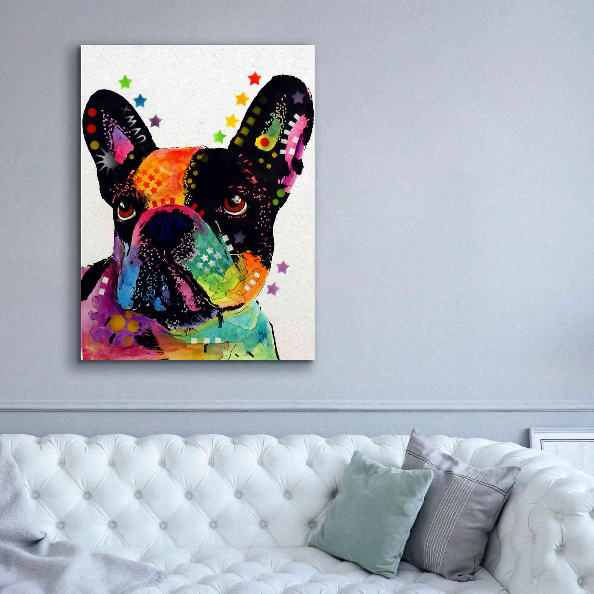 'French Bulldog' by Dean Russo, Giclee Canvas Wall Art,40x54