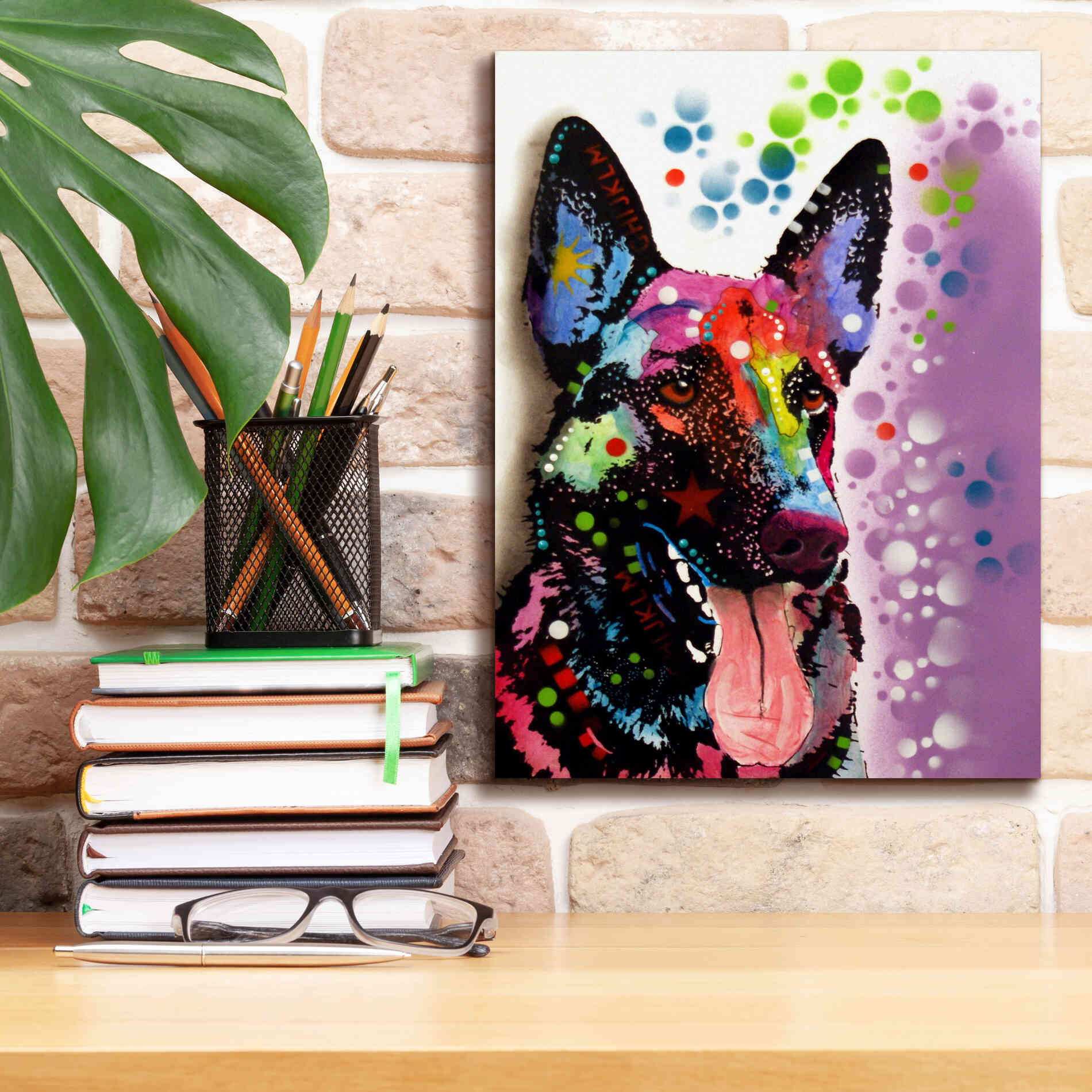 'German Shepherd 2' by Dean Russo, Giclee Canvas Wall Art,12x16
