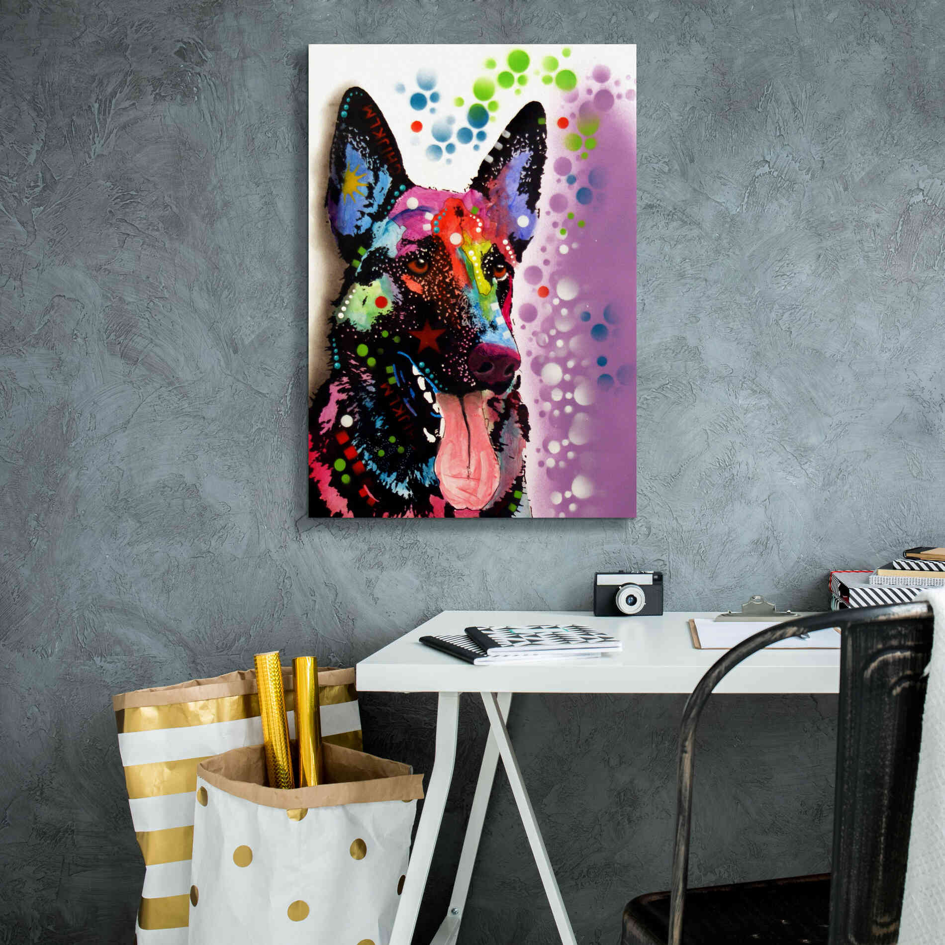 'German Shepherd 2' by Dean Russo, Giclee Canvas Wall Art,18x26