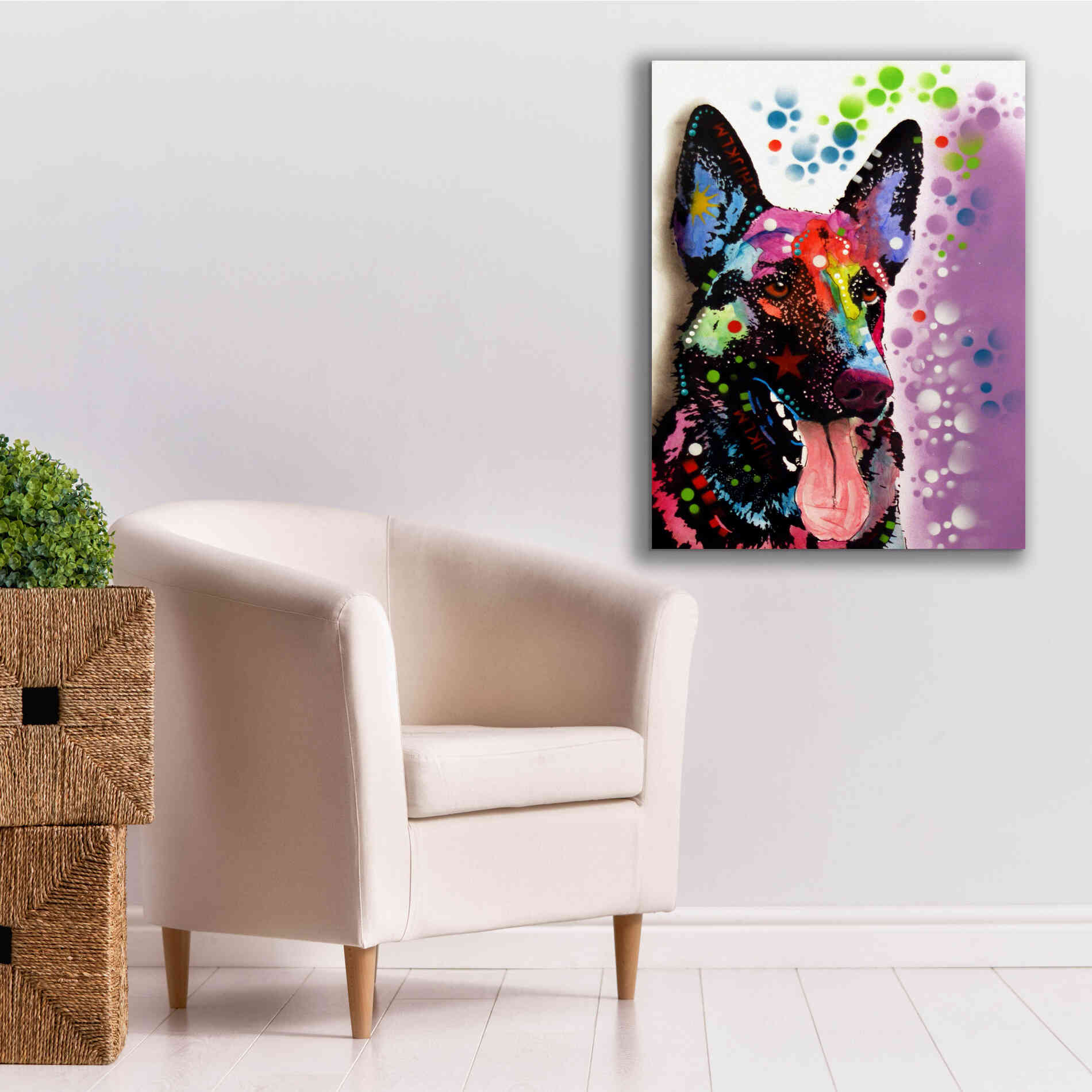 'German Shepherd 2' by Dean Russo, Giclee Canvas Wall Art,26x34