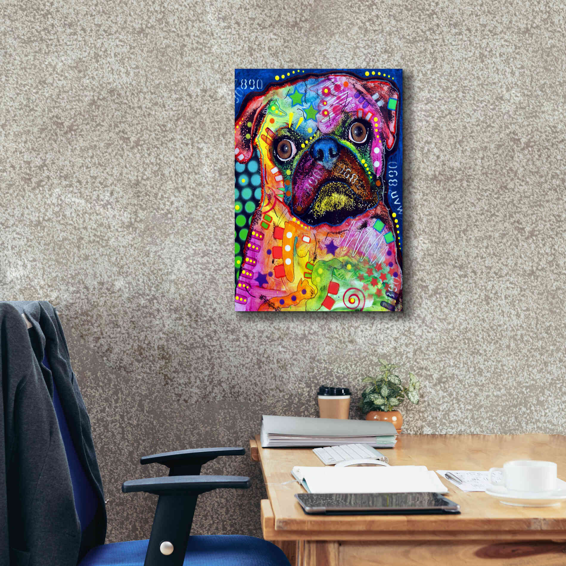 'Pug 2' by Dean Russo, Giclee Canvas Wall Art,18x26