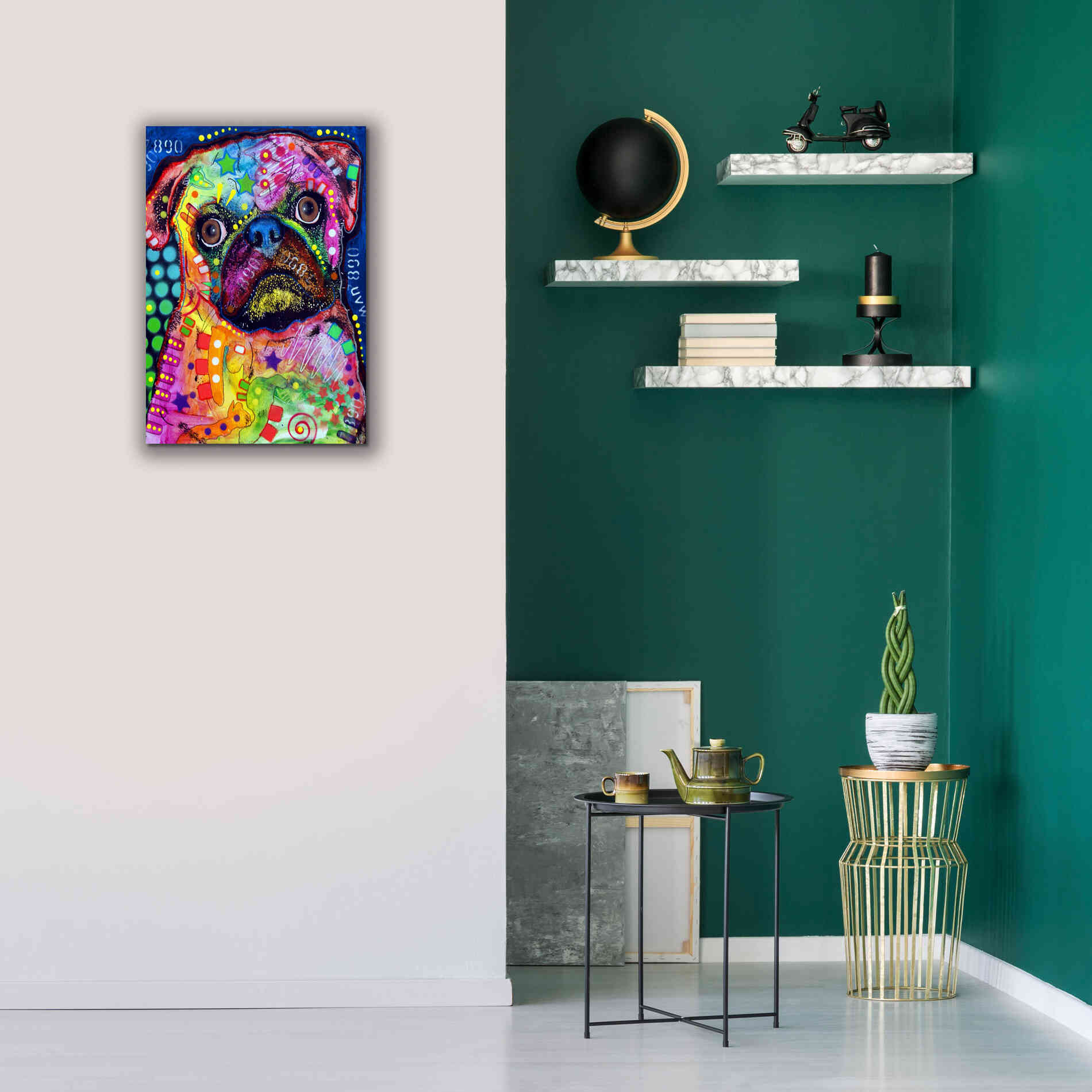 'Pug 2' by Dean Russo, Giclee Canvas Wall Art,18x26