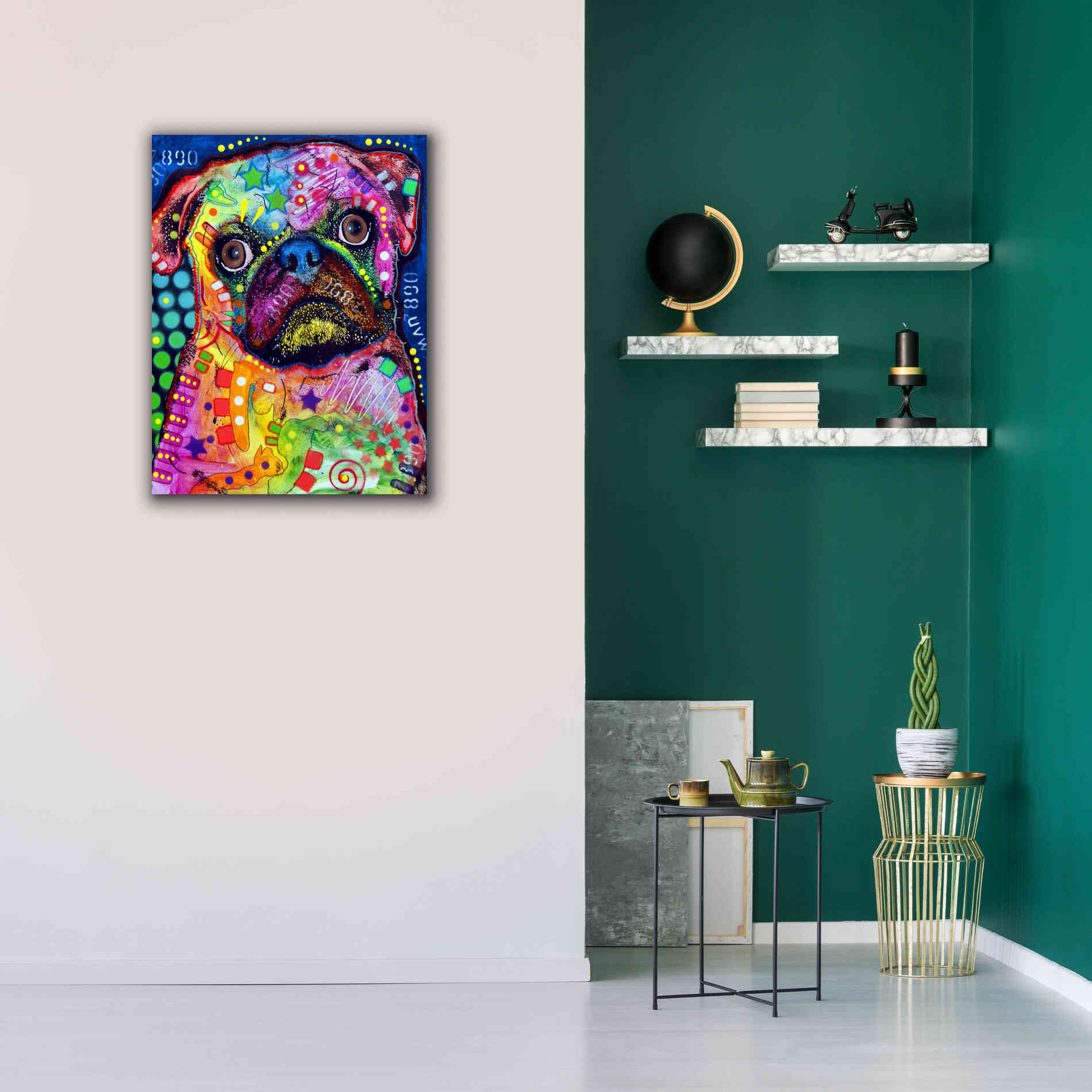 'Pug 2' by Dean Russo, Giclee Canvas Wall Art,26x34