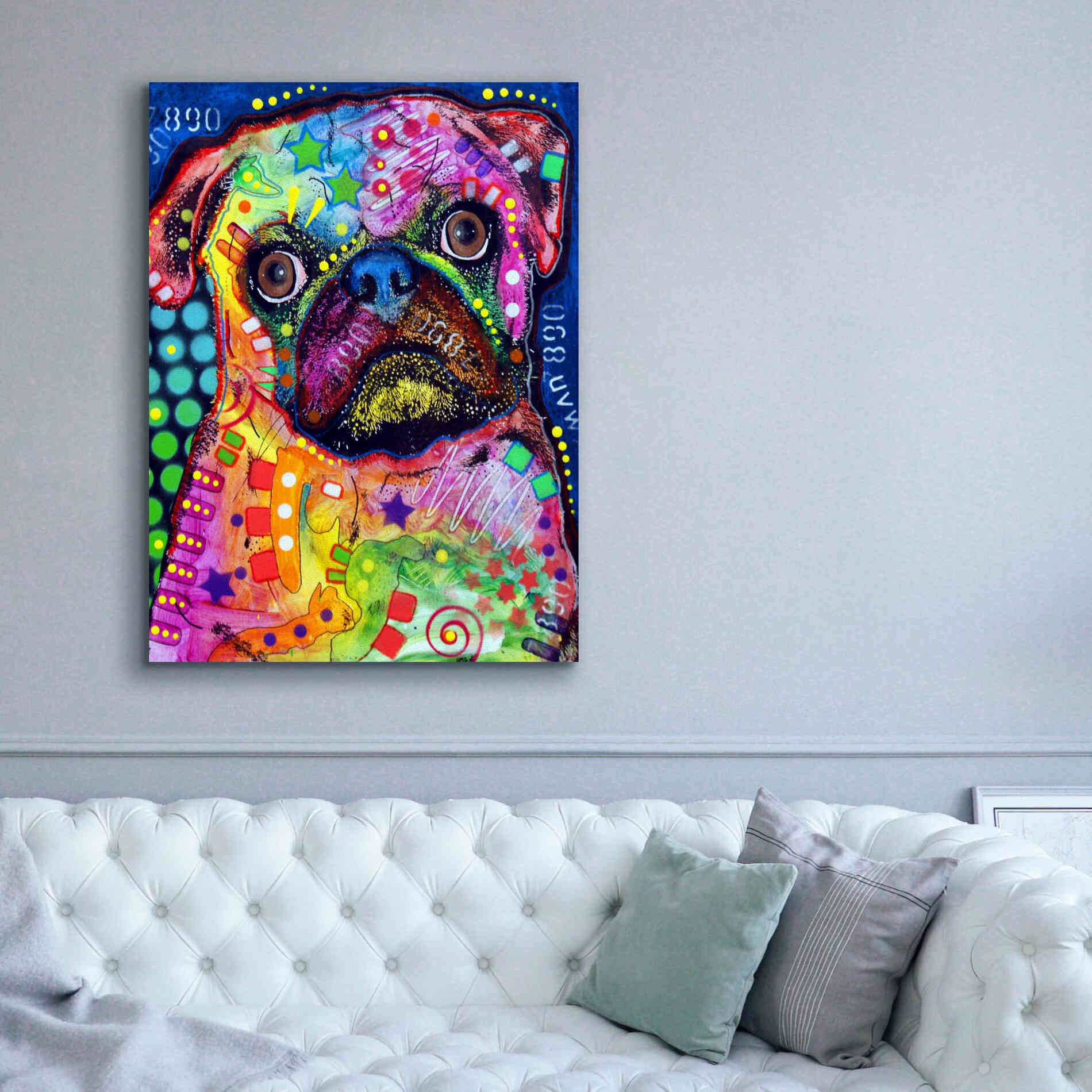 'Pug 2' by Dean Russo, Giclee Canvas Wall Art,40x54