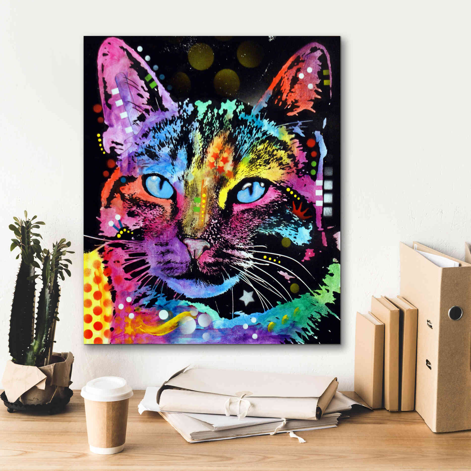 'Thoughtful Cat' by Dean Russo, Giclee Canvas Wall Art,20x24