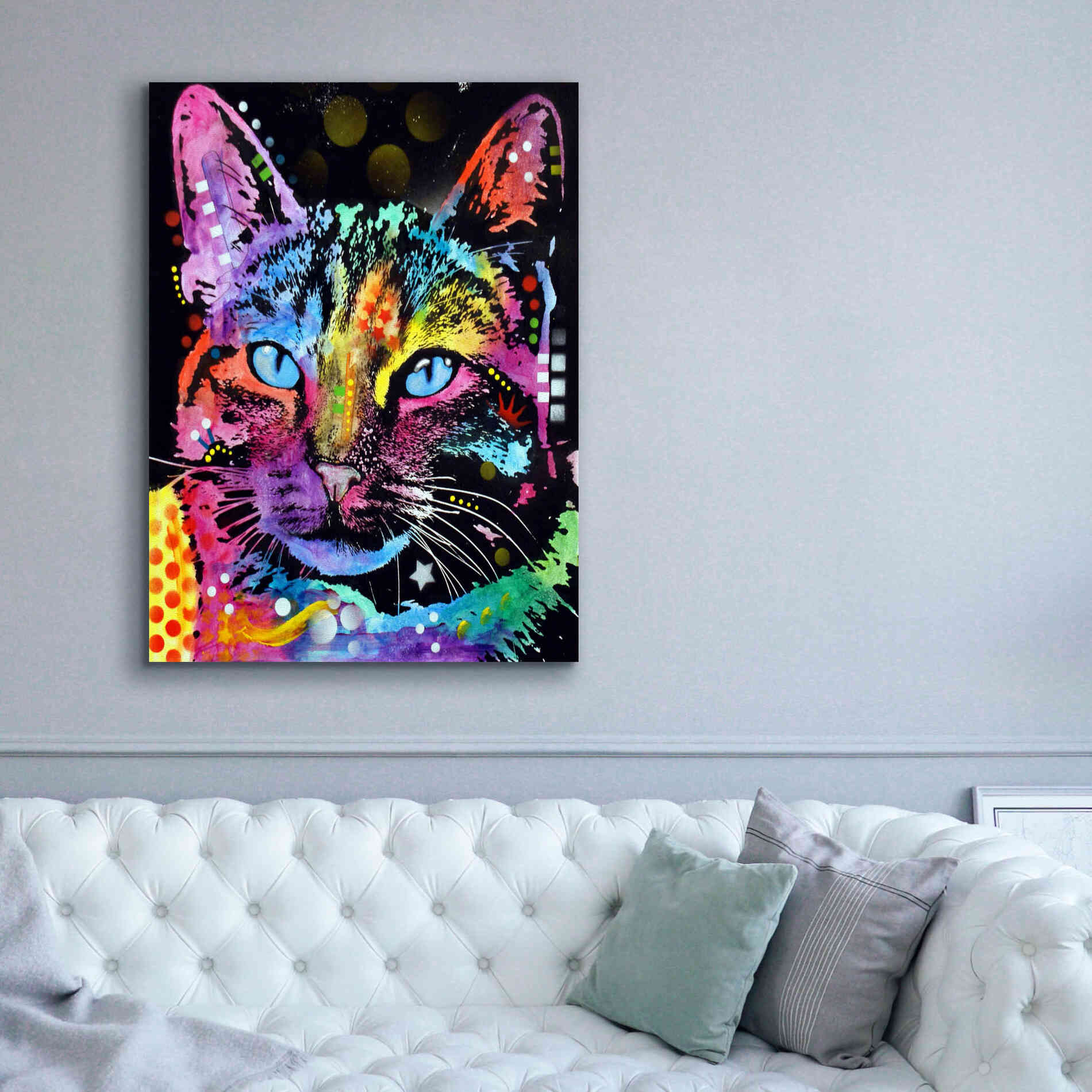 'Thoughtful Cat' by Dean Russo, Giclee Canvas Wall Art,40x54