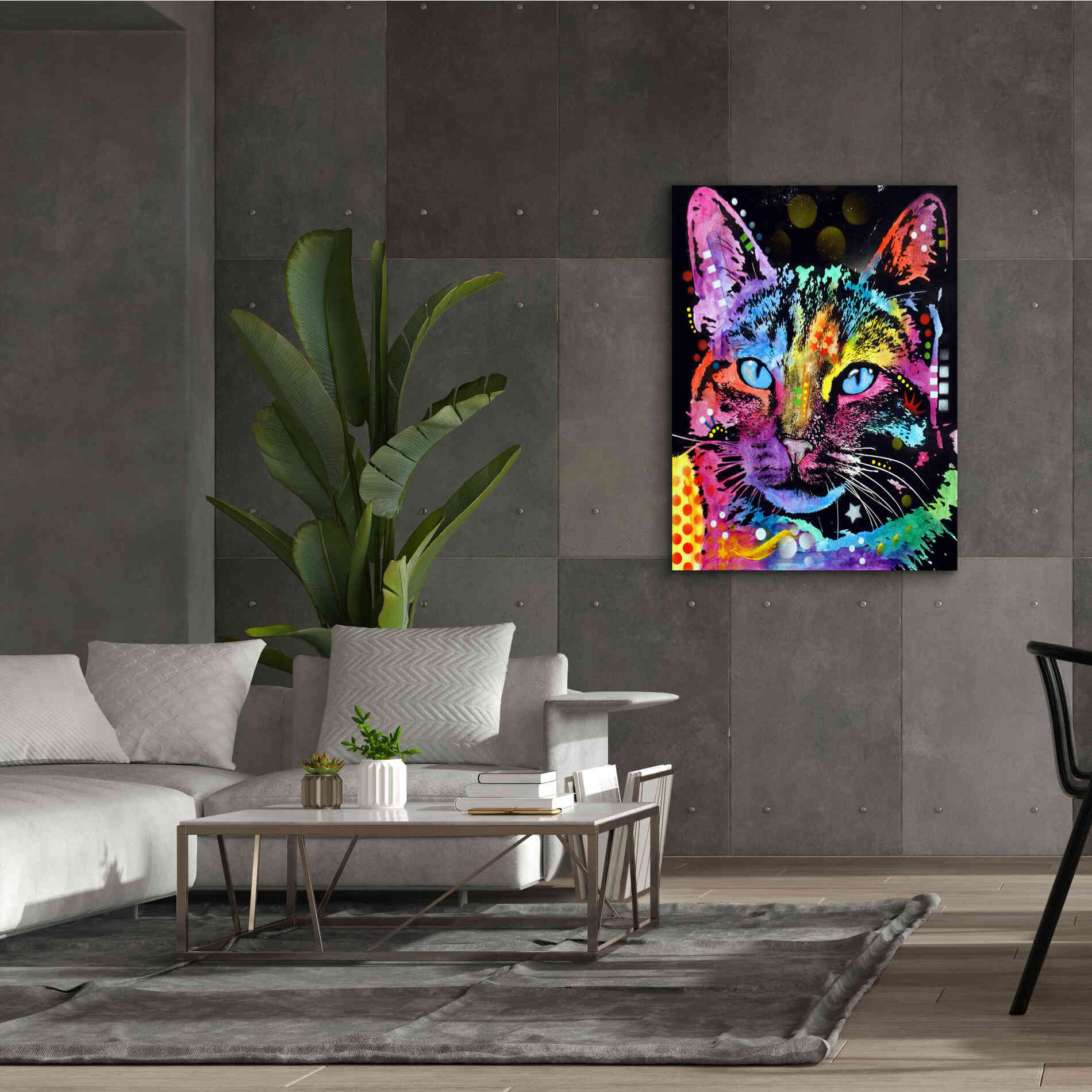 'Thoughtful Cat' by Dean Russo, Giclee Canvas Wall Art,40x54