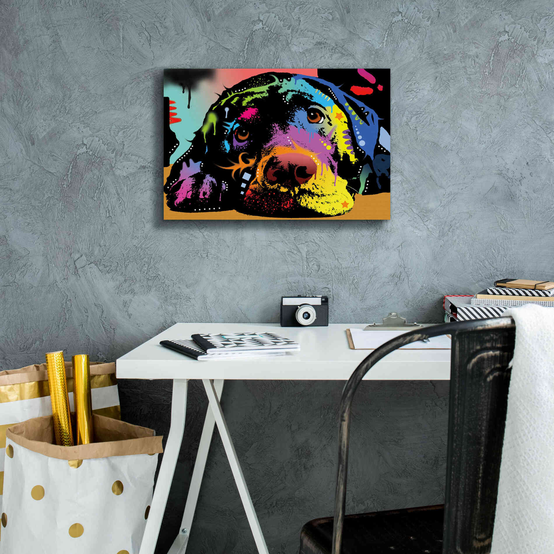 'Lying Lab' by Dean Russo, Giclee Canvas Wall Art,18x12