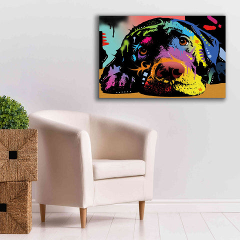 Image of 'Lying Lab' by Dean Russo, Giclee Canvas Wall Art,40x26