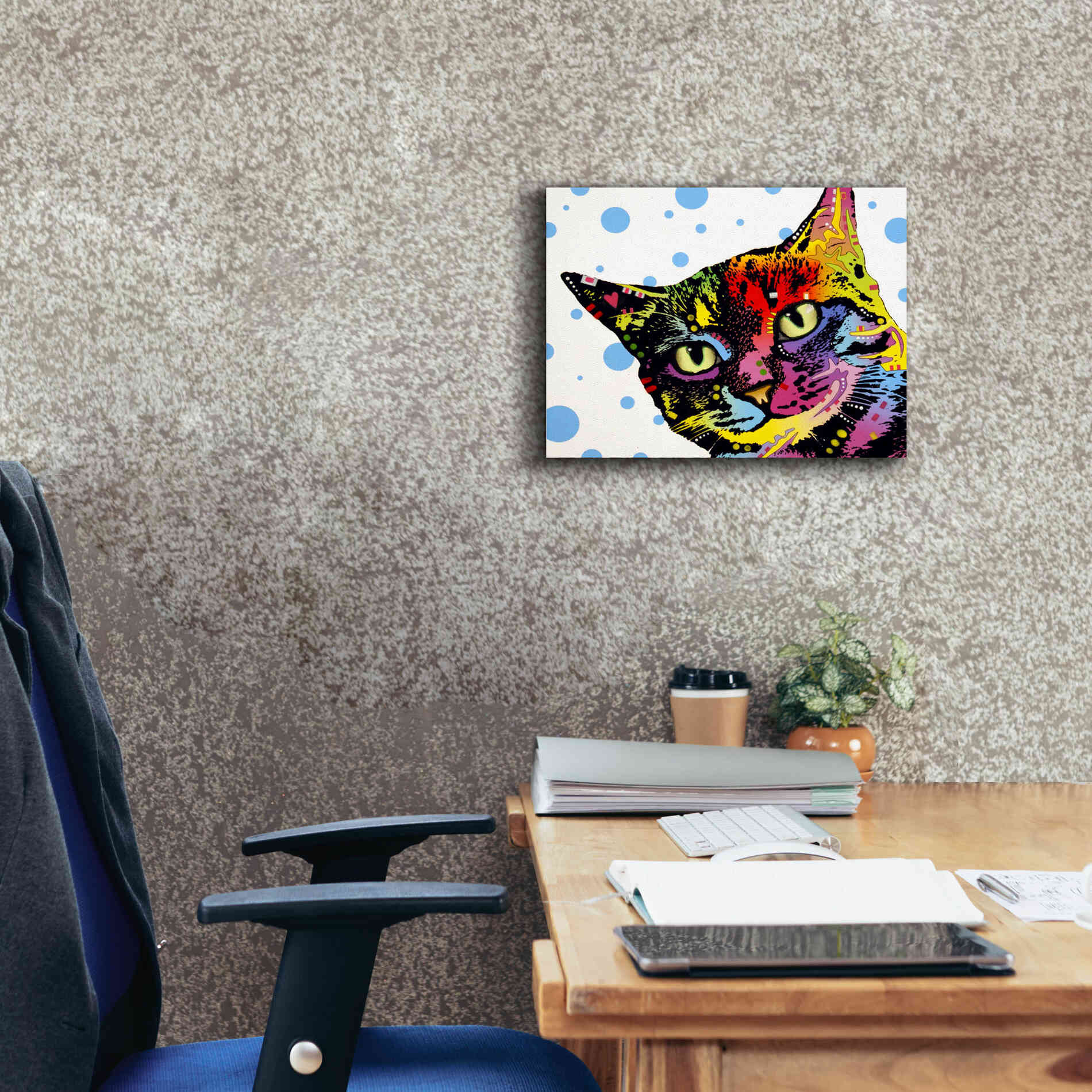 'The Pop Cat' by Dean Russo, Giclee Canvas Wall Art,16x12