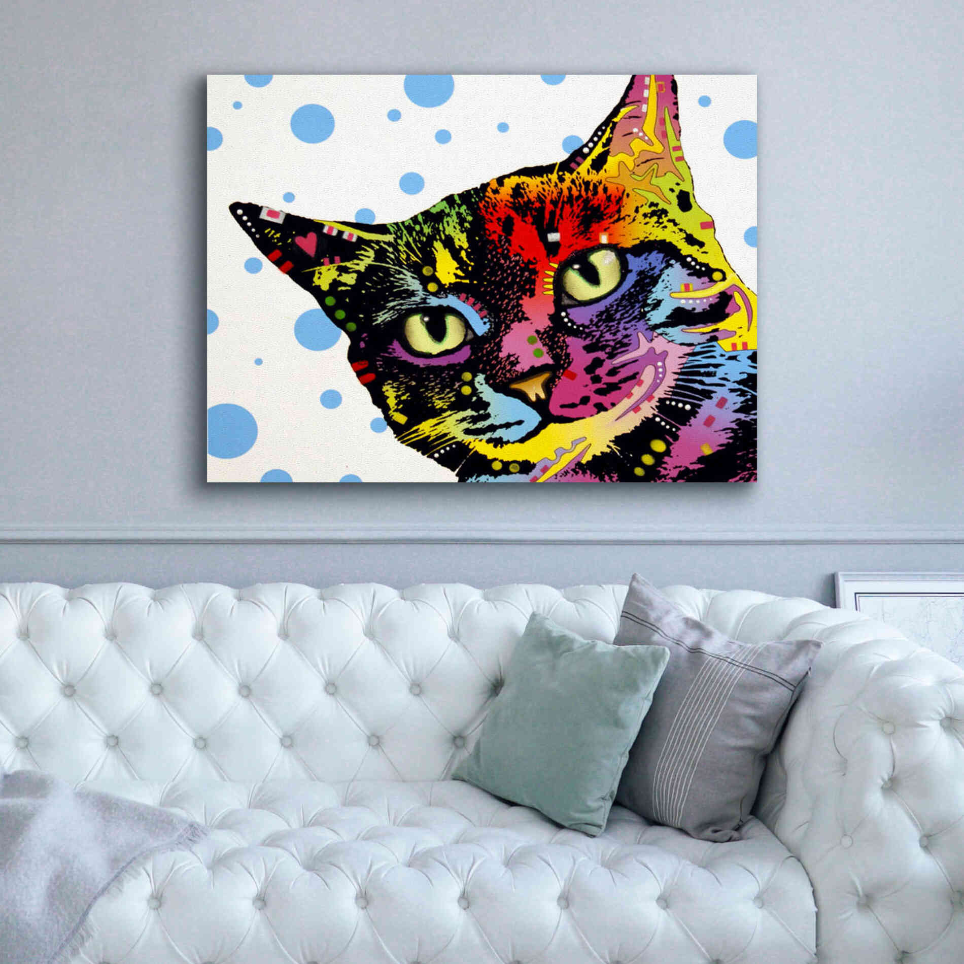 'The Pop Cat' by Dean Russo, Giclee Canvas Wall Art,54x40