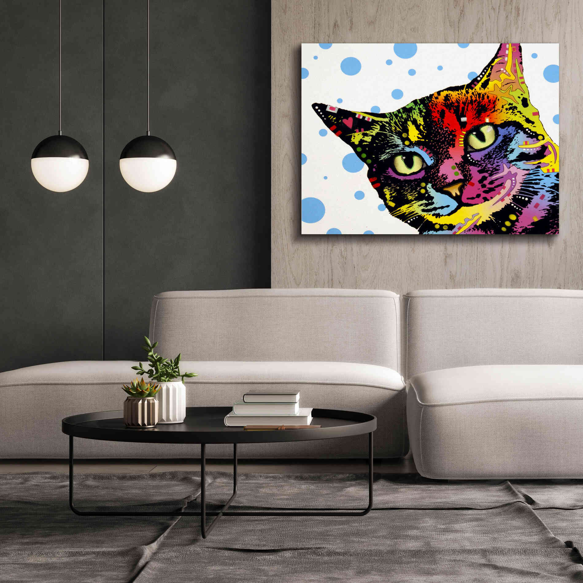 'The Pop Cat' by Dean Russo, Giclee Canvas Wall Art,54x40