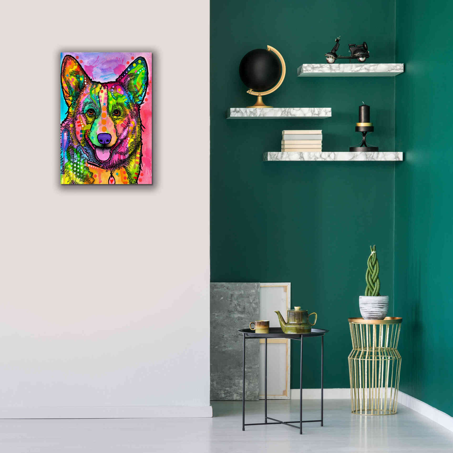 'Corgi Ii' by Dean Russo, Giclee Canvas Wall Art,18x26