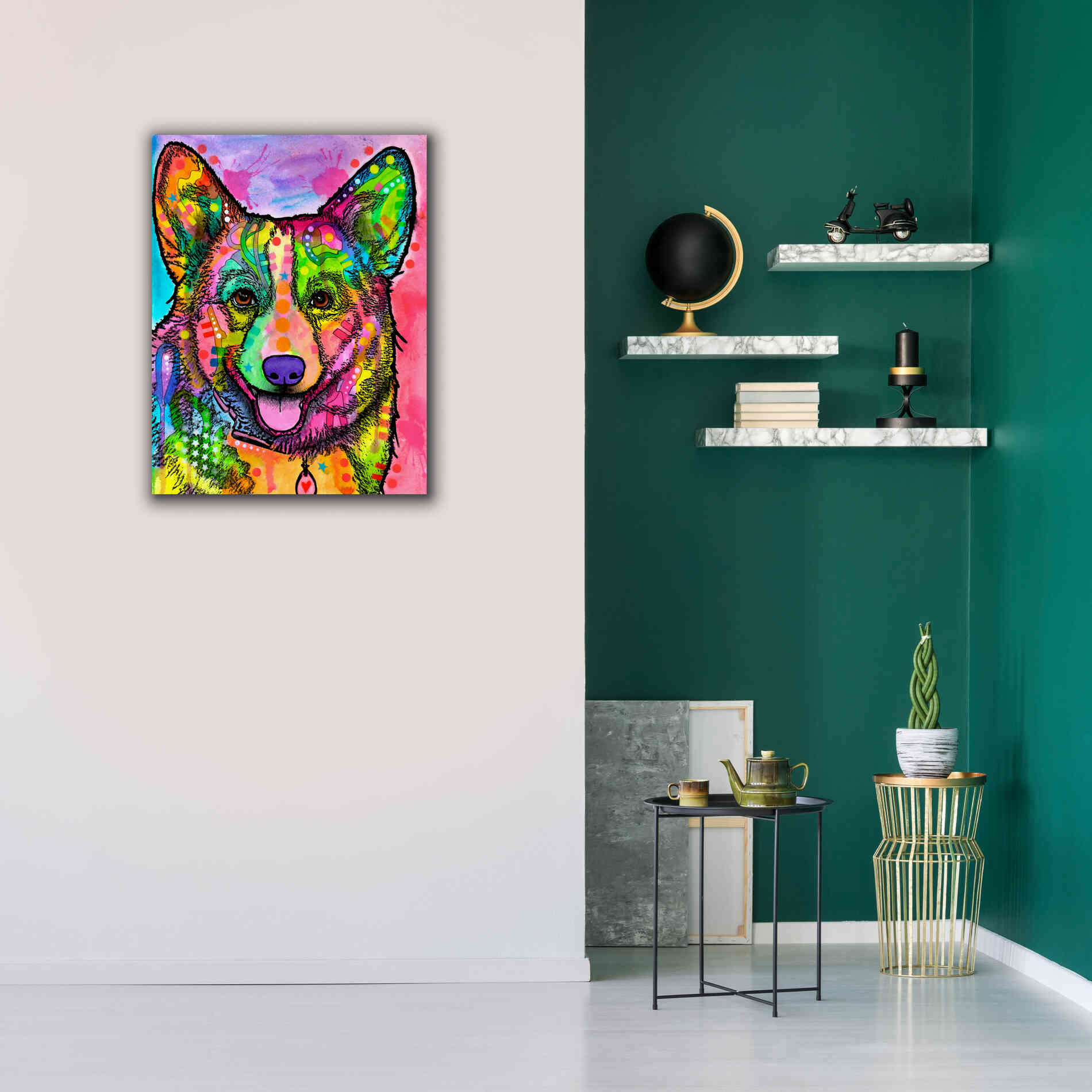 'Corgi Ii' by Dean Russo, Giclee Canvas Wall Art,26x34