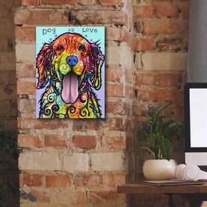 'Dog Is Love' by Dean Russo, Giclee Canvas Wall Art,12x16