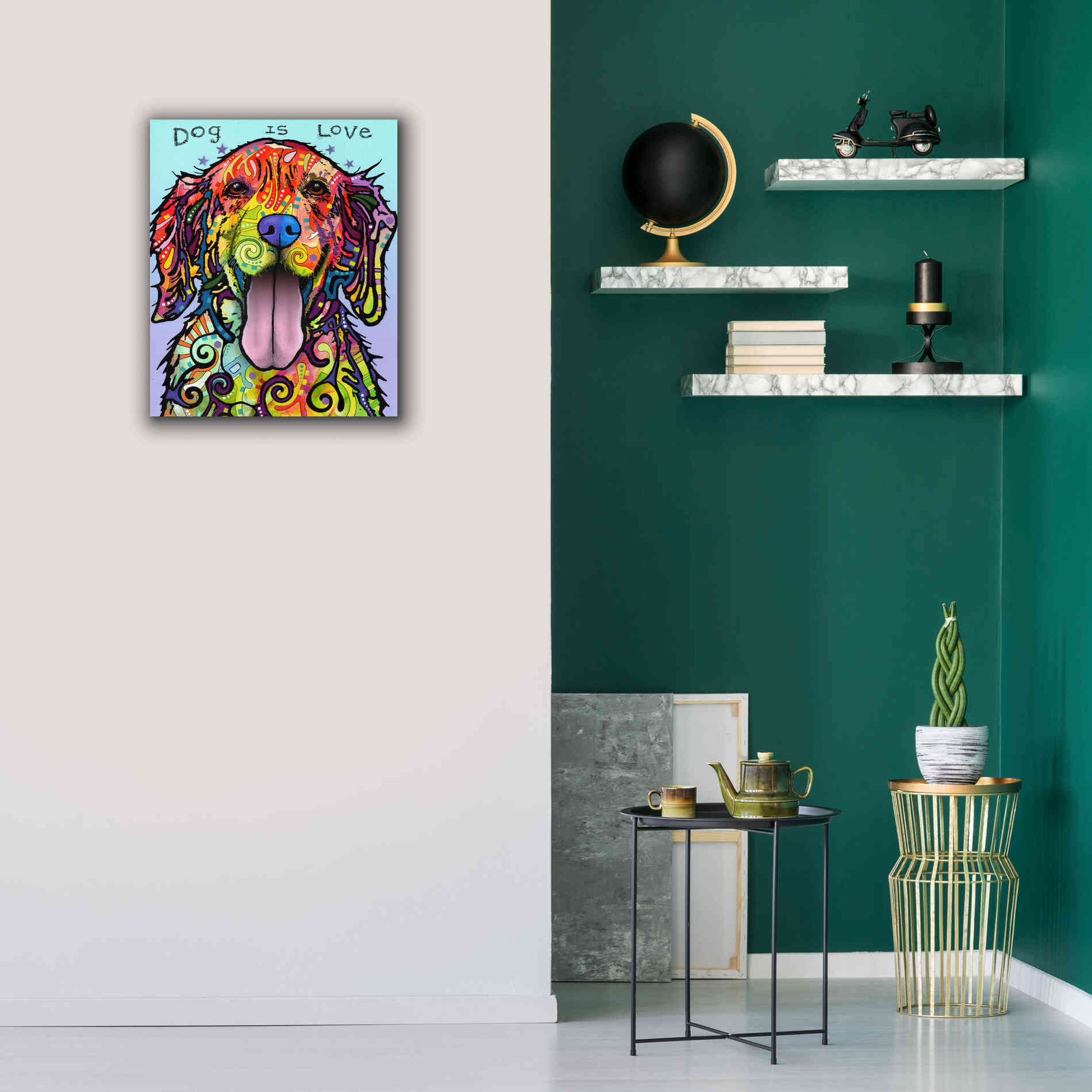 'Dog Is Love' by Dean Russo, Giclee Canvas Wall Art,20x24