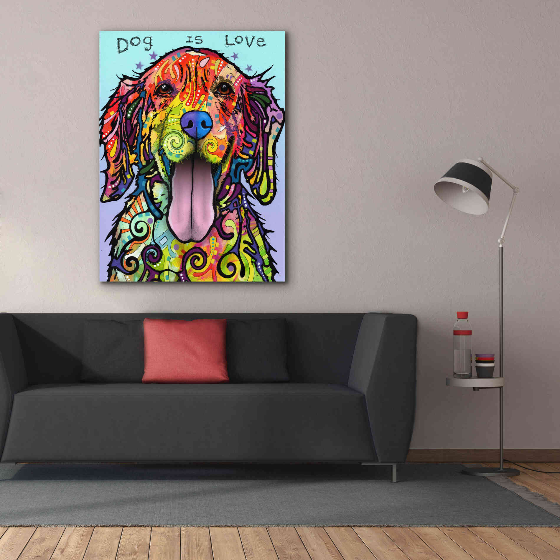 'Dog Is Love' by Dean Russo, Giclee Canvas Wall Art,40x54