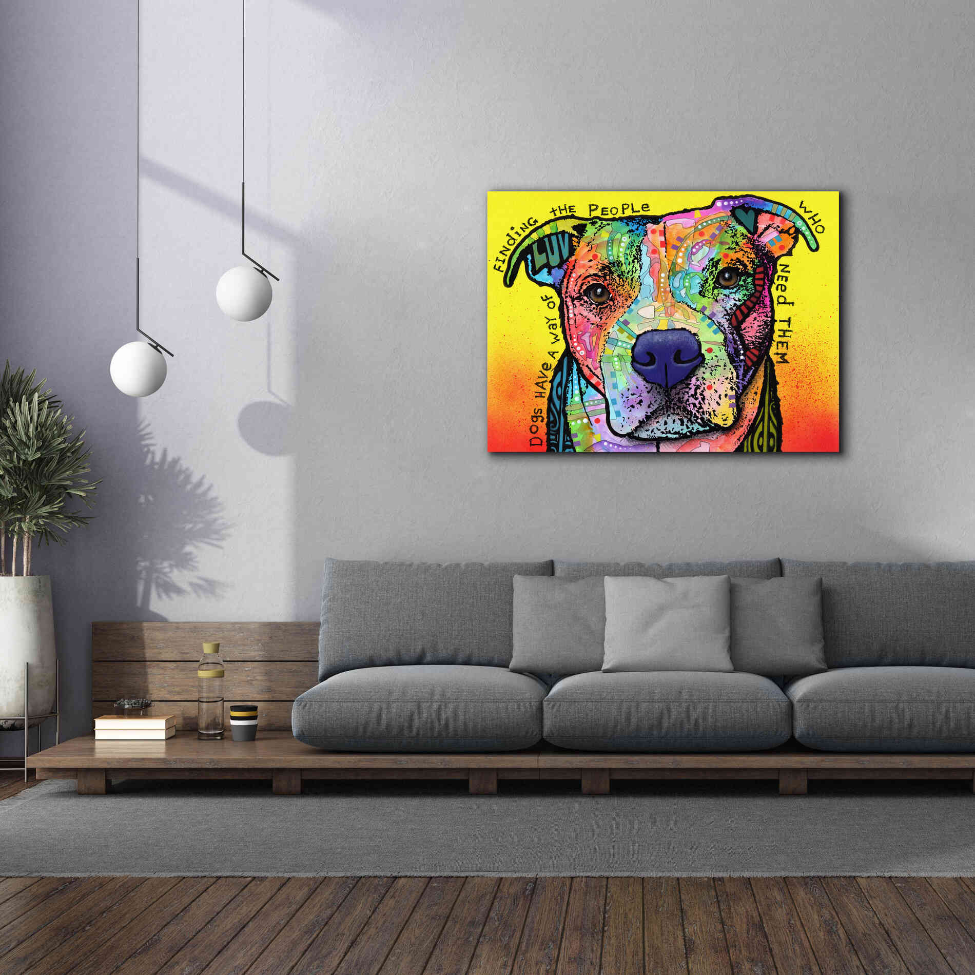 'Dogs Have A Way' by Dean Russo, Giclee Canvas Wall Art,54x40