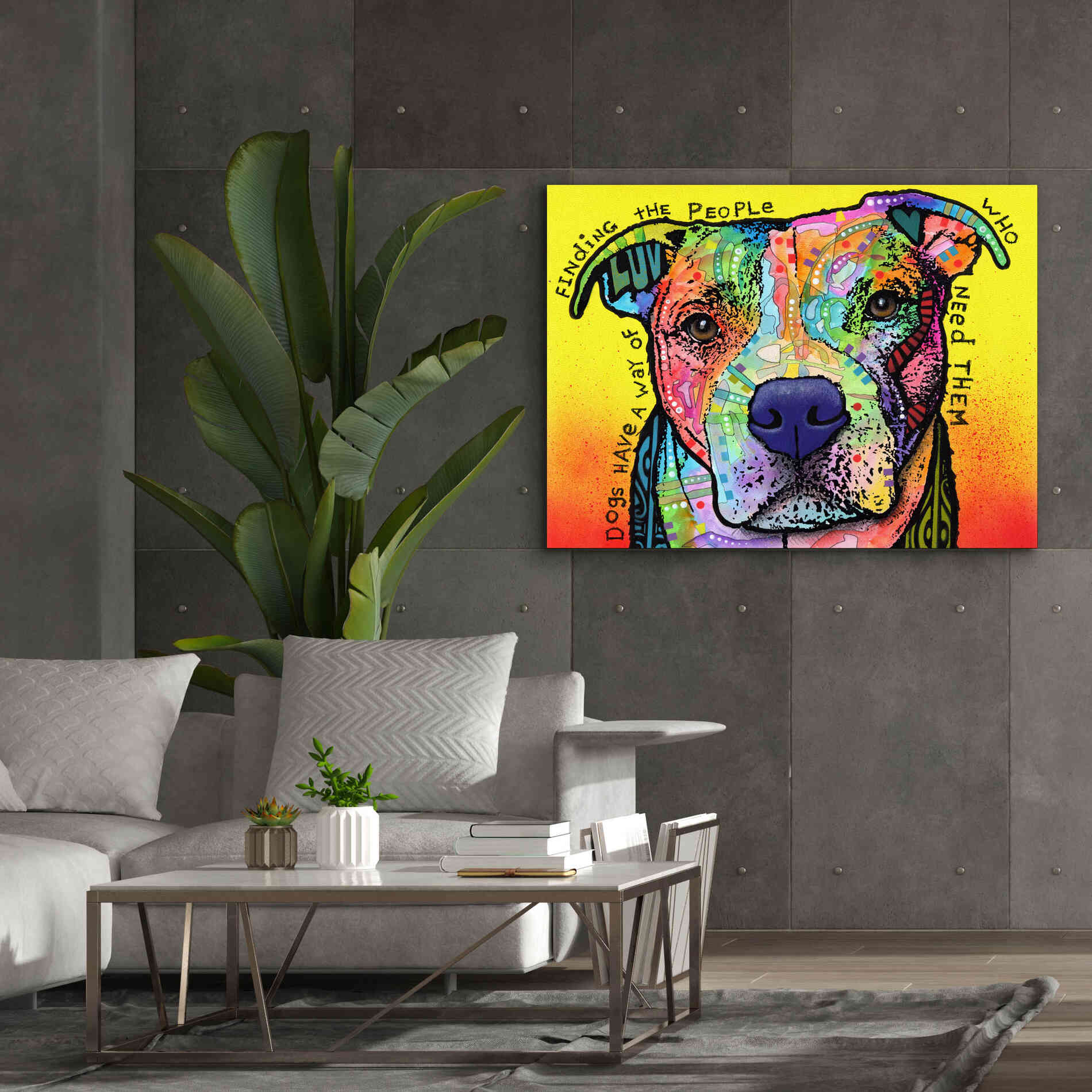 'Dogs Have A Way' by Dean Russo, Giclee Canvas Wall Art,54x40
