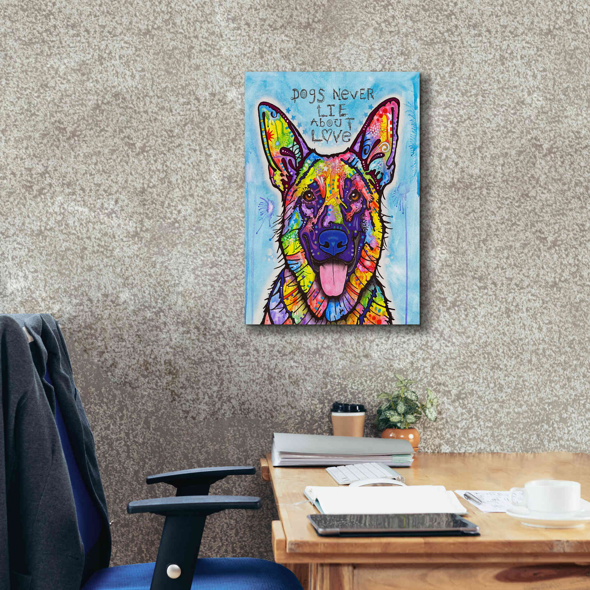 'Dogs Never Lie' by Dean Russo, Giclee Canvas Wall Art,18x26
