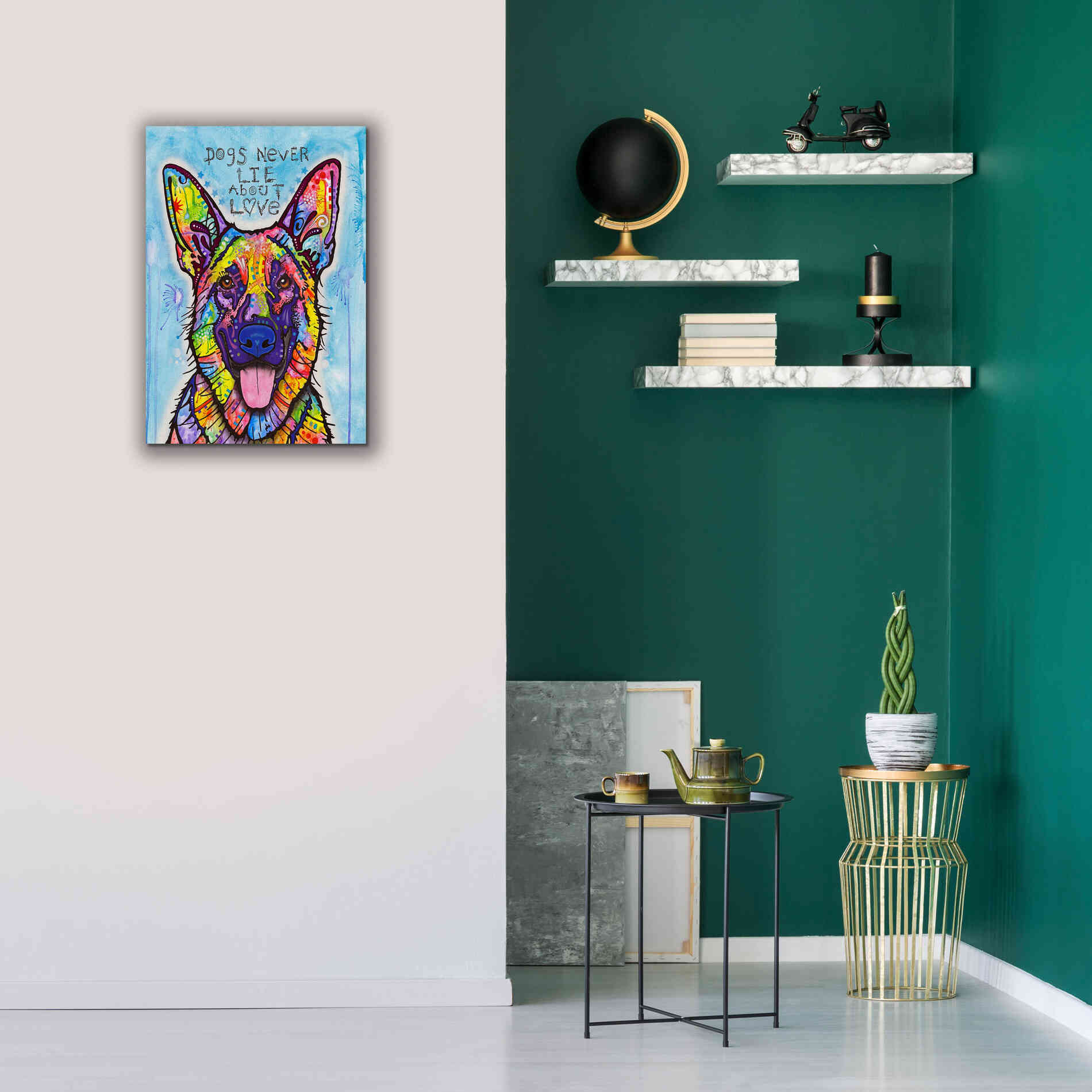 'Dogs Never Lie' by Dean Russo, Giclee Canvas Wall Art,18x26
