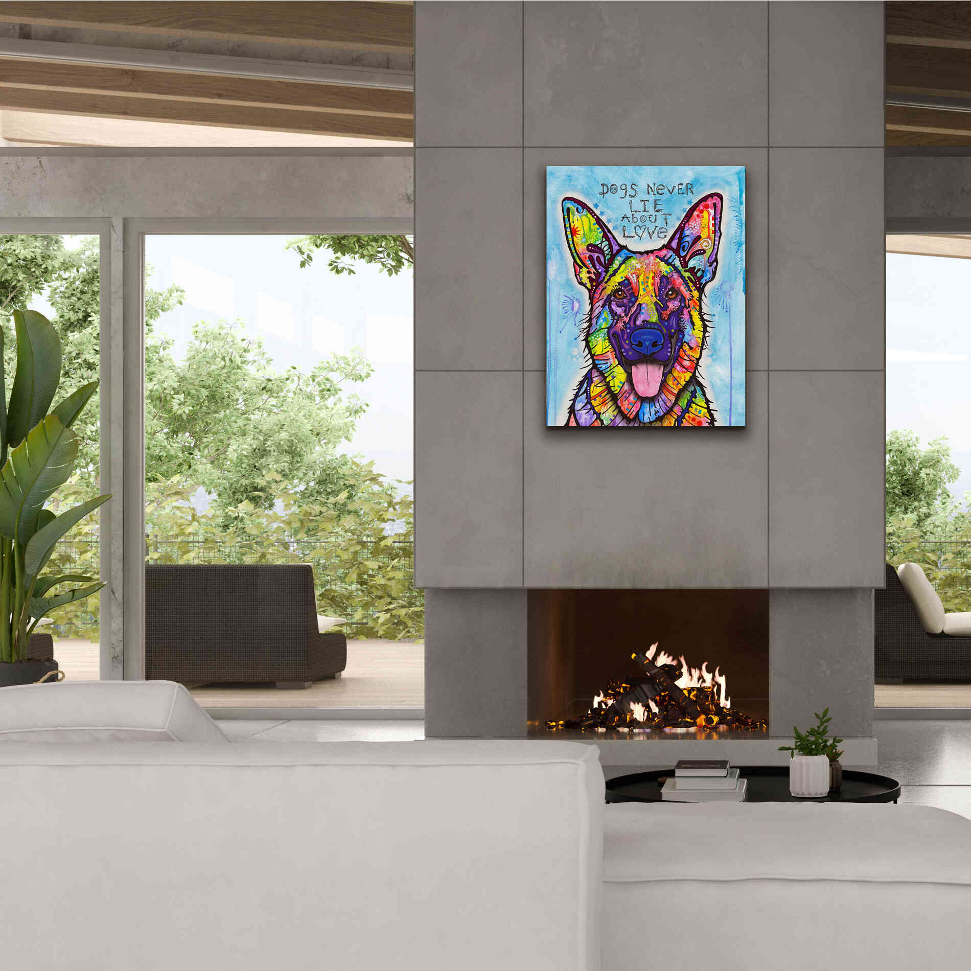 'Dogs Never Lie' by Dean Russo, Giclee Canvas Wall Art,26x34