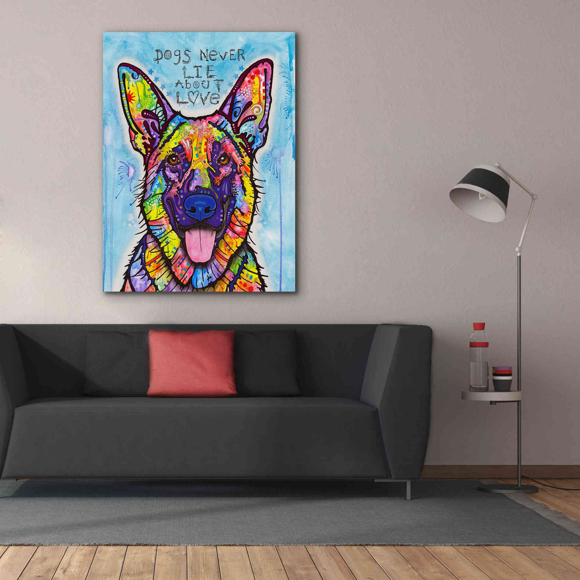 'Dogs Never Lie' by Dean Russo, Giclee Canvas Wall Art,40x54