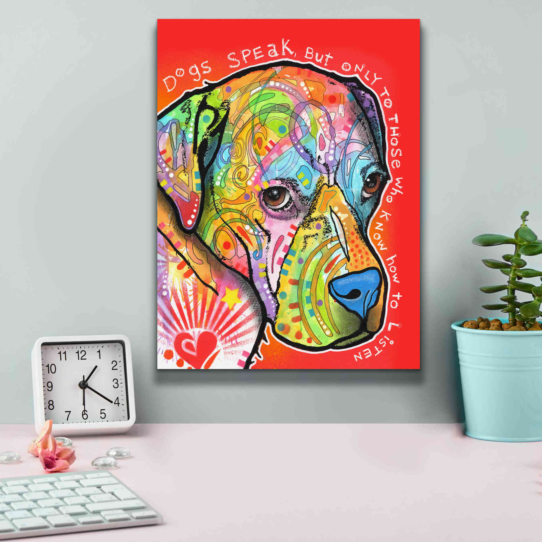 'Dogs Speak' by Dean Russo, Giclee Canvas Wall Art,12x16