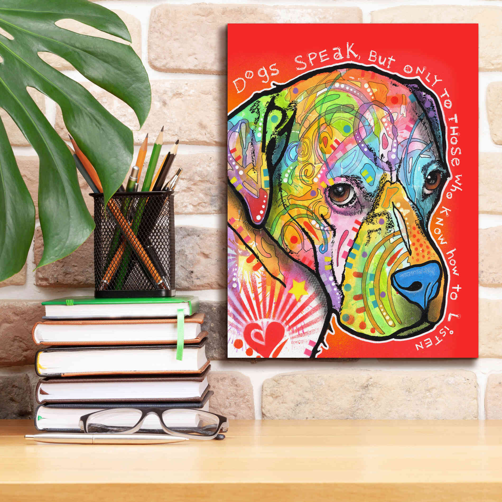 'Dogs Speak' by Dean Russo, Giclee Canvas Wall Art,12x16