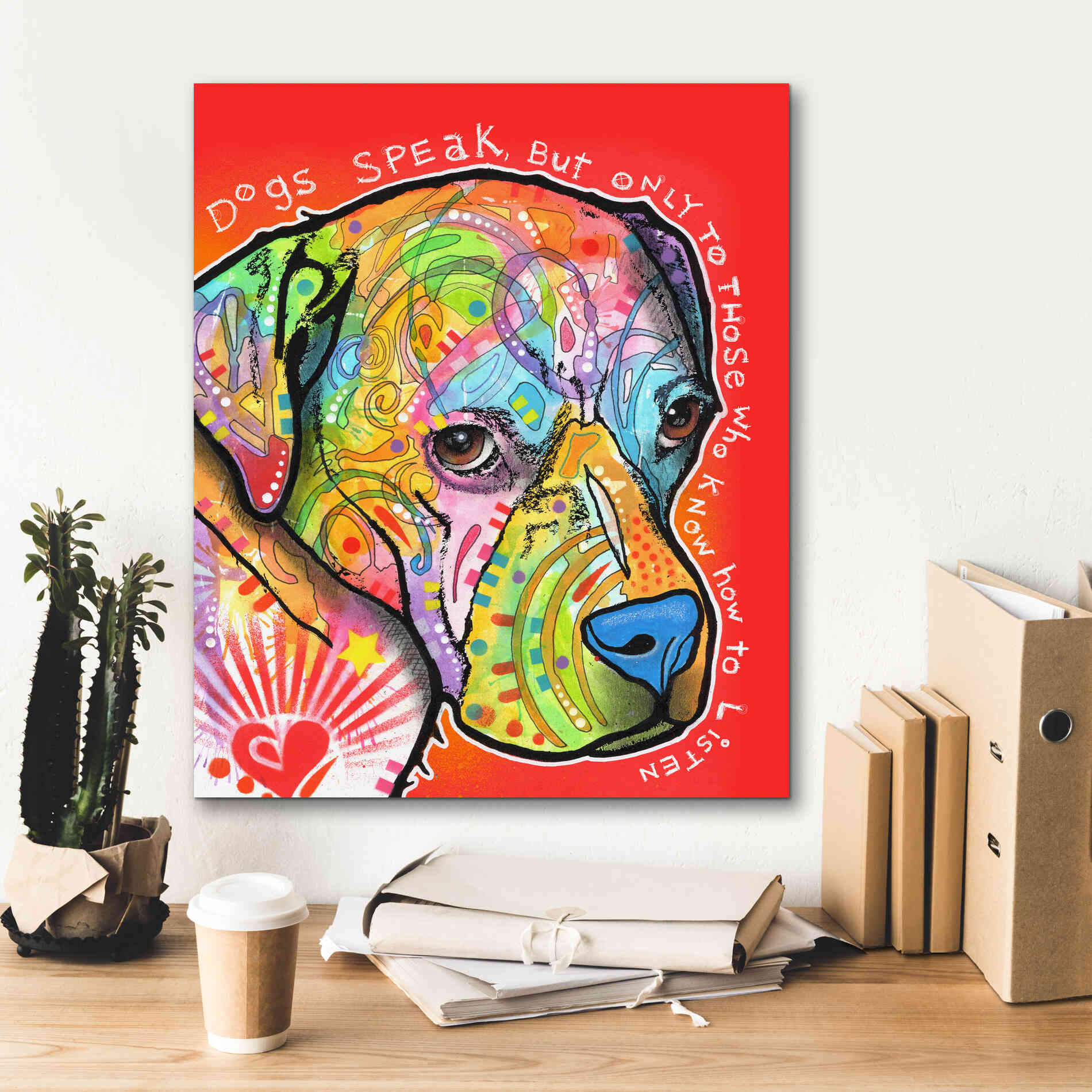 'Dogs Speak' by Dean Russo, Giclee Canvas Wall Art,20x24