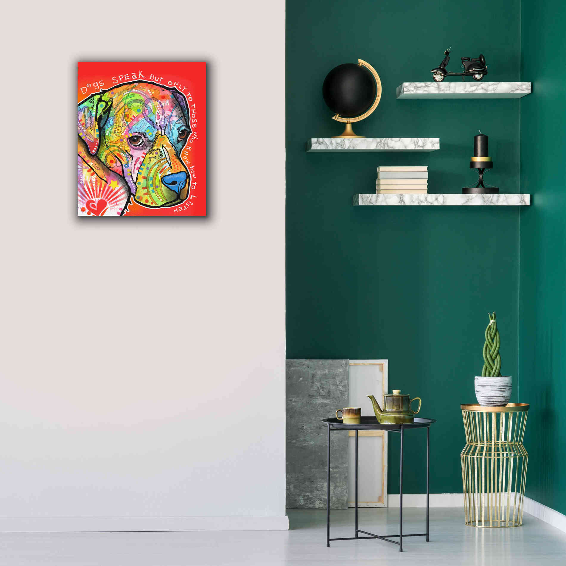 'Dogs Speak' by Dean Russo, Giclee Canvas Wall Art,20x24