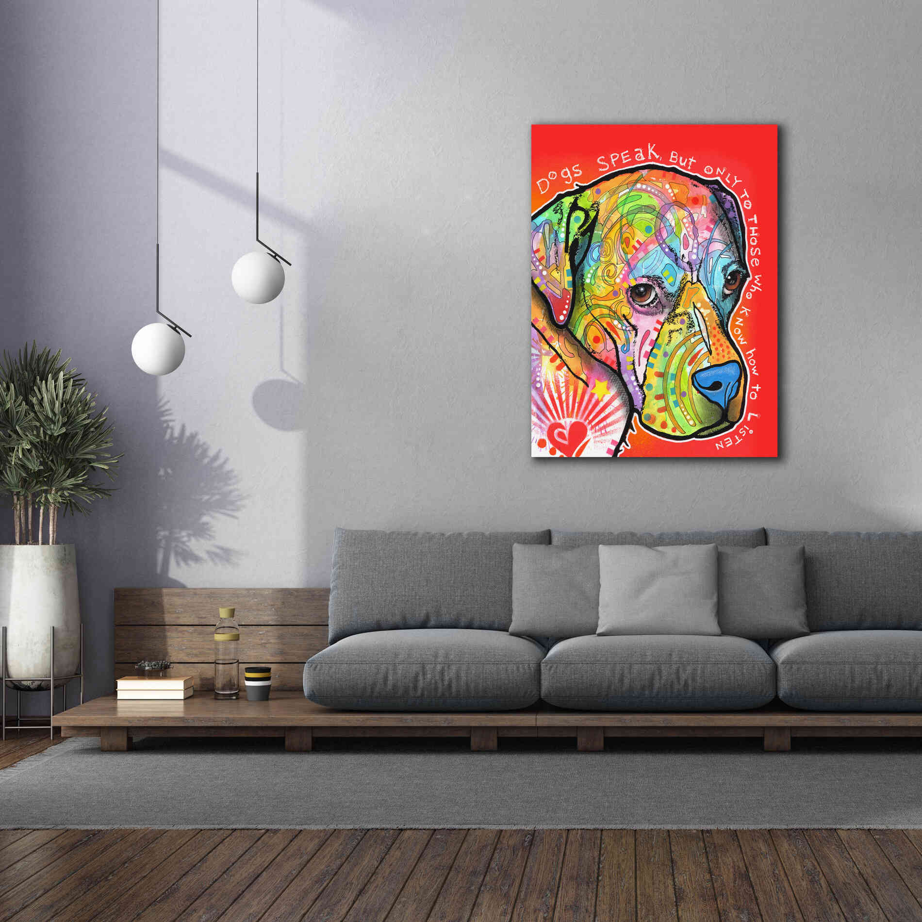 'Dogs Speak' by Dean Russo, Giclee Canvas Wall Art,40x54