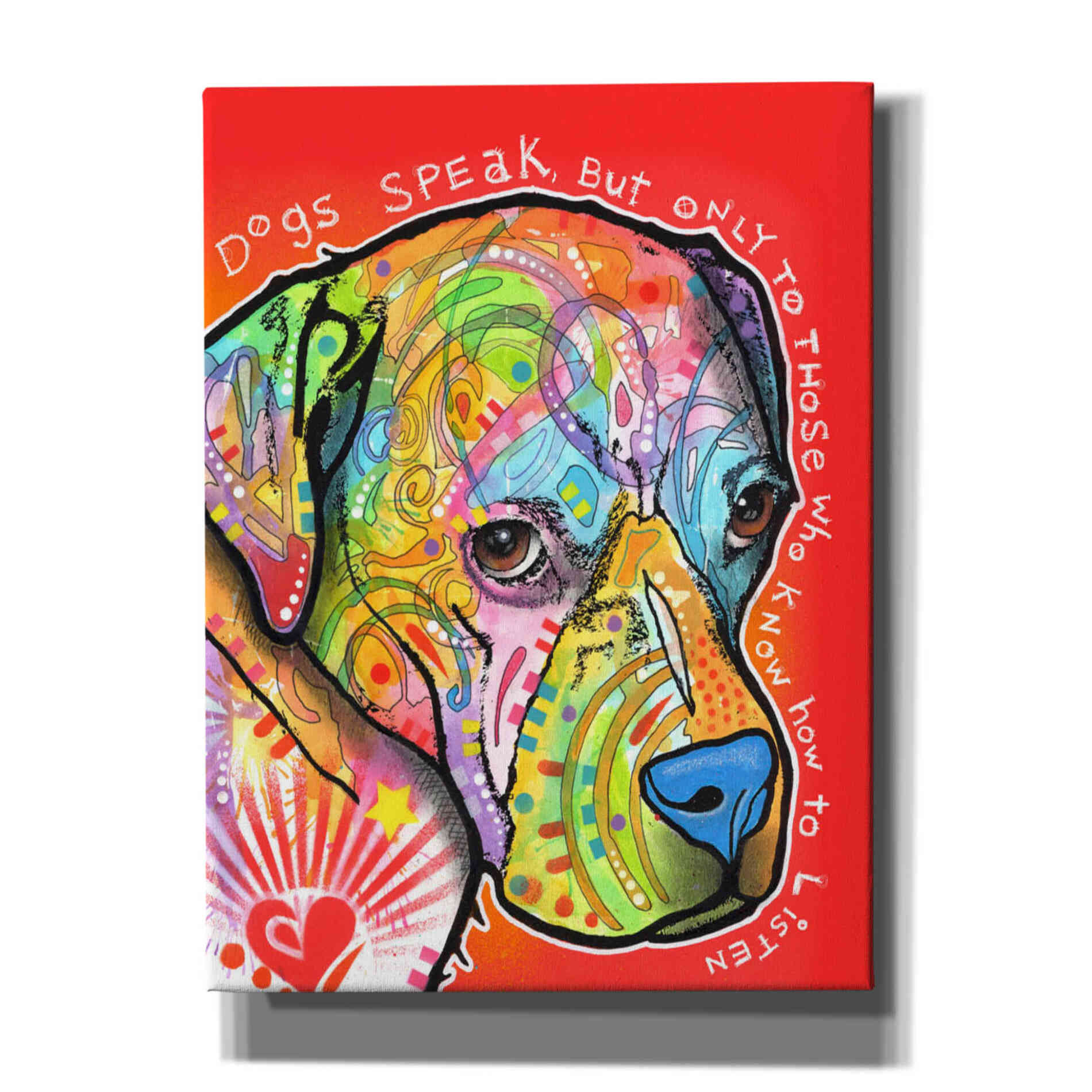 'Dogs Speak' by Dean Russo, Giclee Canvas Wall Art