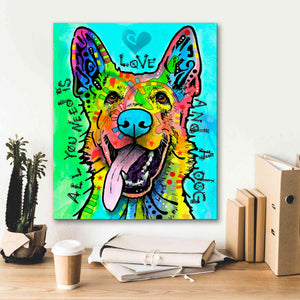 'Love And A Dog' by Dean Russo, Giclee Canvas Wall Art,20x24