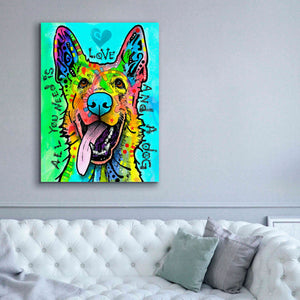 'Love And A Dog' by Dean Russo, Giclee Canvas Wall Art,40x54