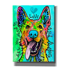 'Love And A Dog' by Dean Russo, Giclee Canvas Wall Art