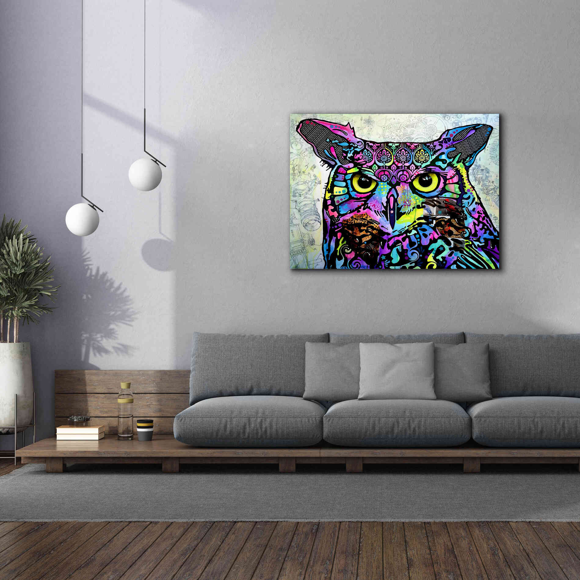 'The Owl' by Dean Russo, Giclee Canvas Wall Art,54x40