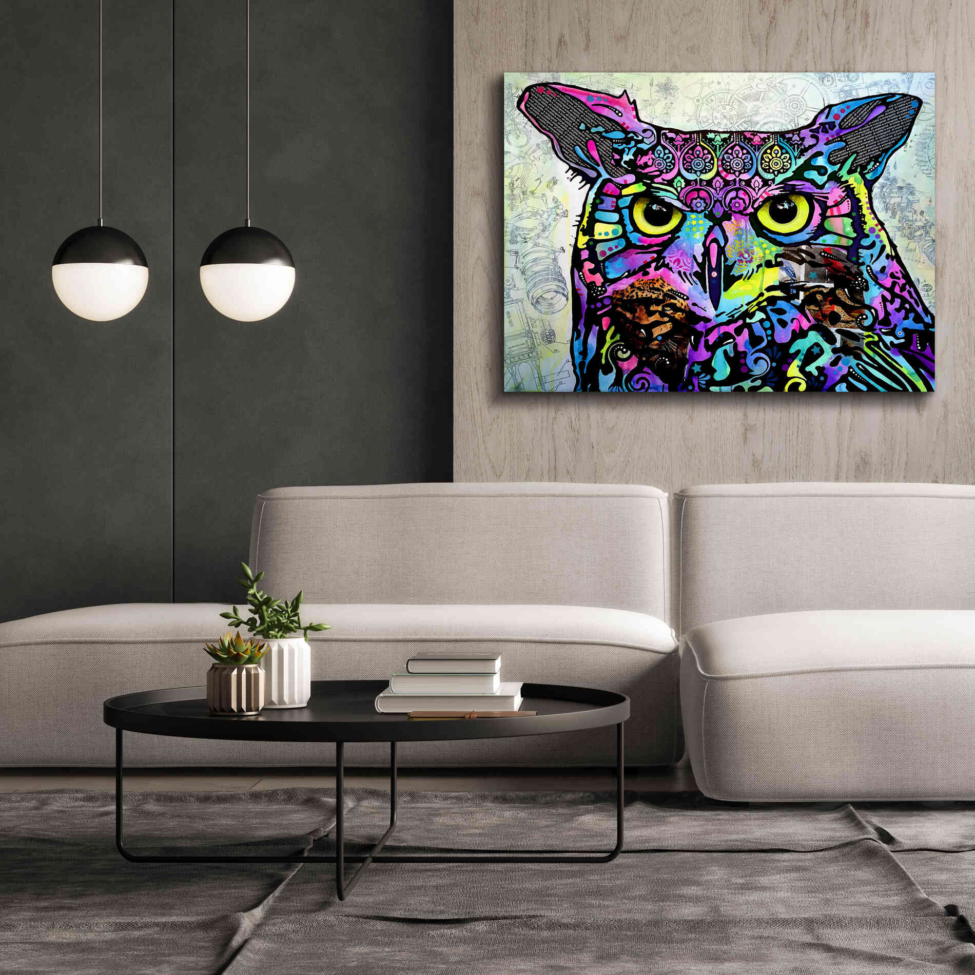 'The Owl' by Dean Russo, Giclee Canvas Wall Art,54x40