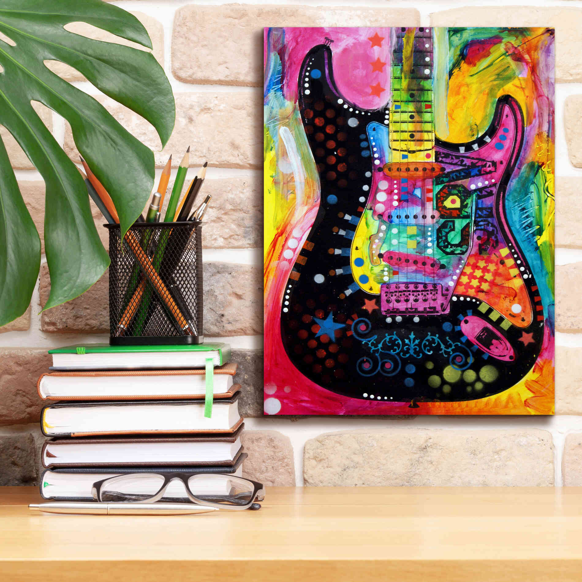 'Lenny Strat' by Dean Russo, Giclee Canvas Wall Art,12x16