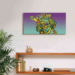 'Basset Luv' by Dean Russo, Giclee Canvas Wall Art,24x12