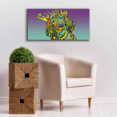 Image of 'Basset Luv' by Dean Russo, Giclee Canvas Wall Art,40x20