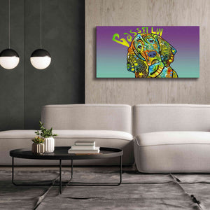 'Basset Luv' by Dean Russo, Giclee Canvas Wall Art,60x30