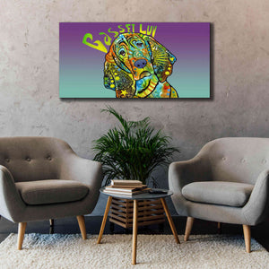 'Basset Luv' by Dean Russo, Giclee Canvas Wall Art,60x30
