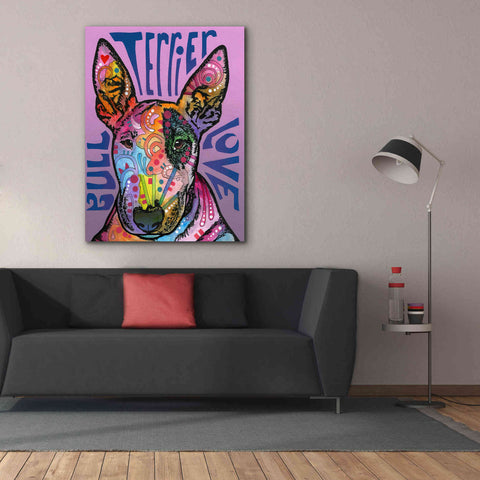 Image of 'Bull Terrier Luv' by Dean Russo, Giclee Canvas Wall Art,40x54