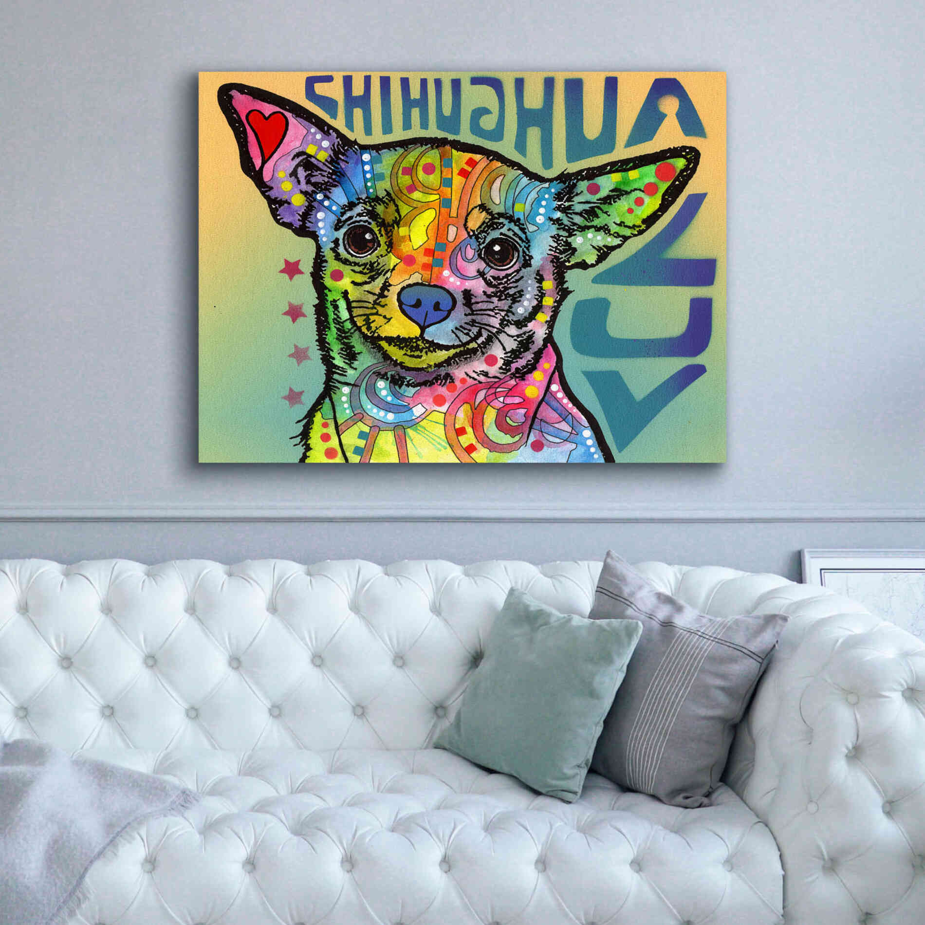 'Chihuahua Luv' by Dean Russo, Giclee Canvas Wall Art,54x40